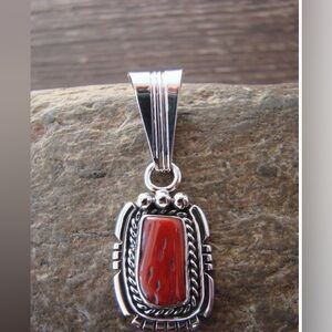 Native American Jewelry .925 Sterling Silver Corral Pendant - Samual Yellowhair